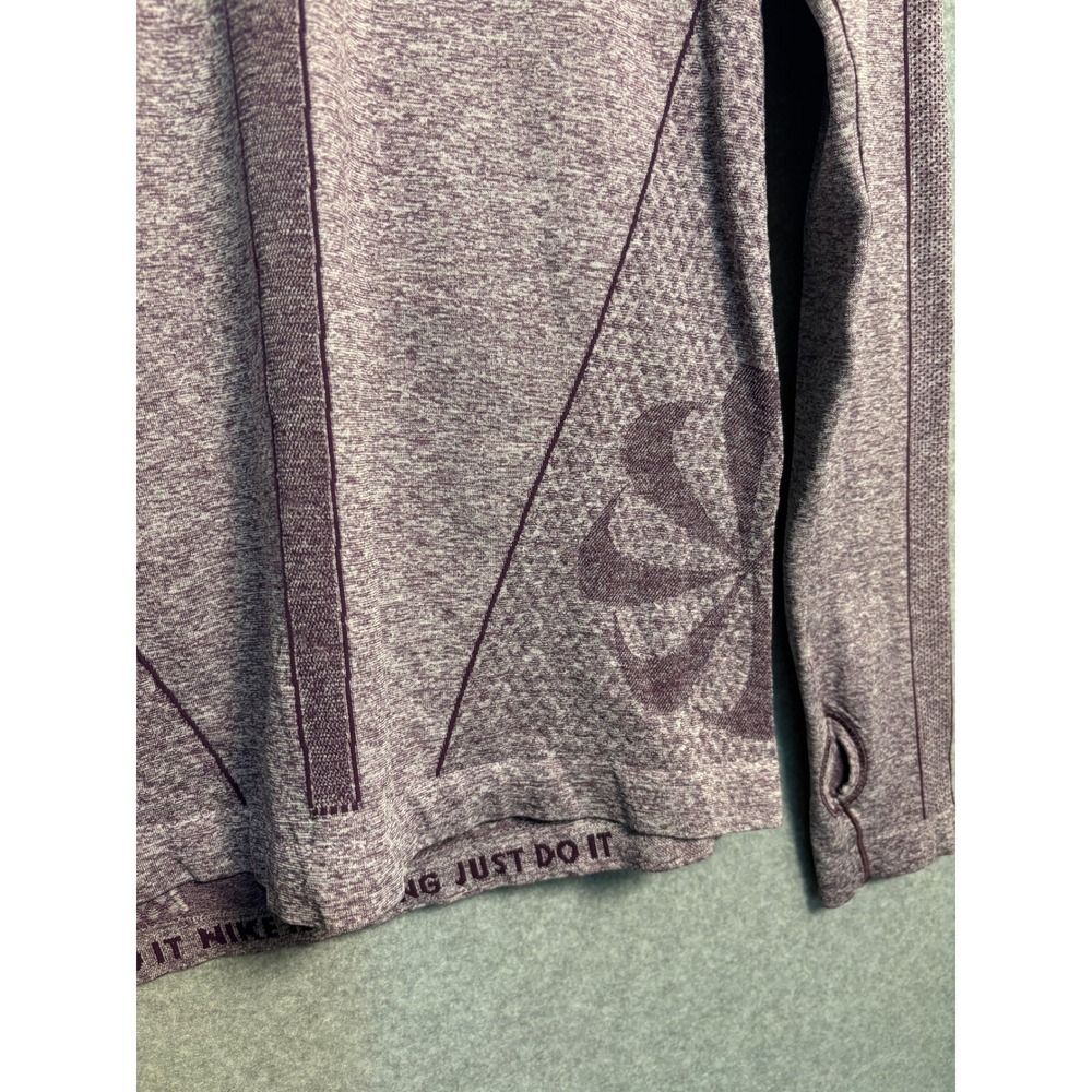 Nike Dri-FIT Long Sleeve Running Top Medium Purple Athletic Gym Workout Tee - Picture 4 of 9